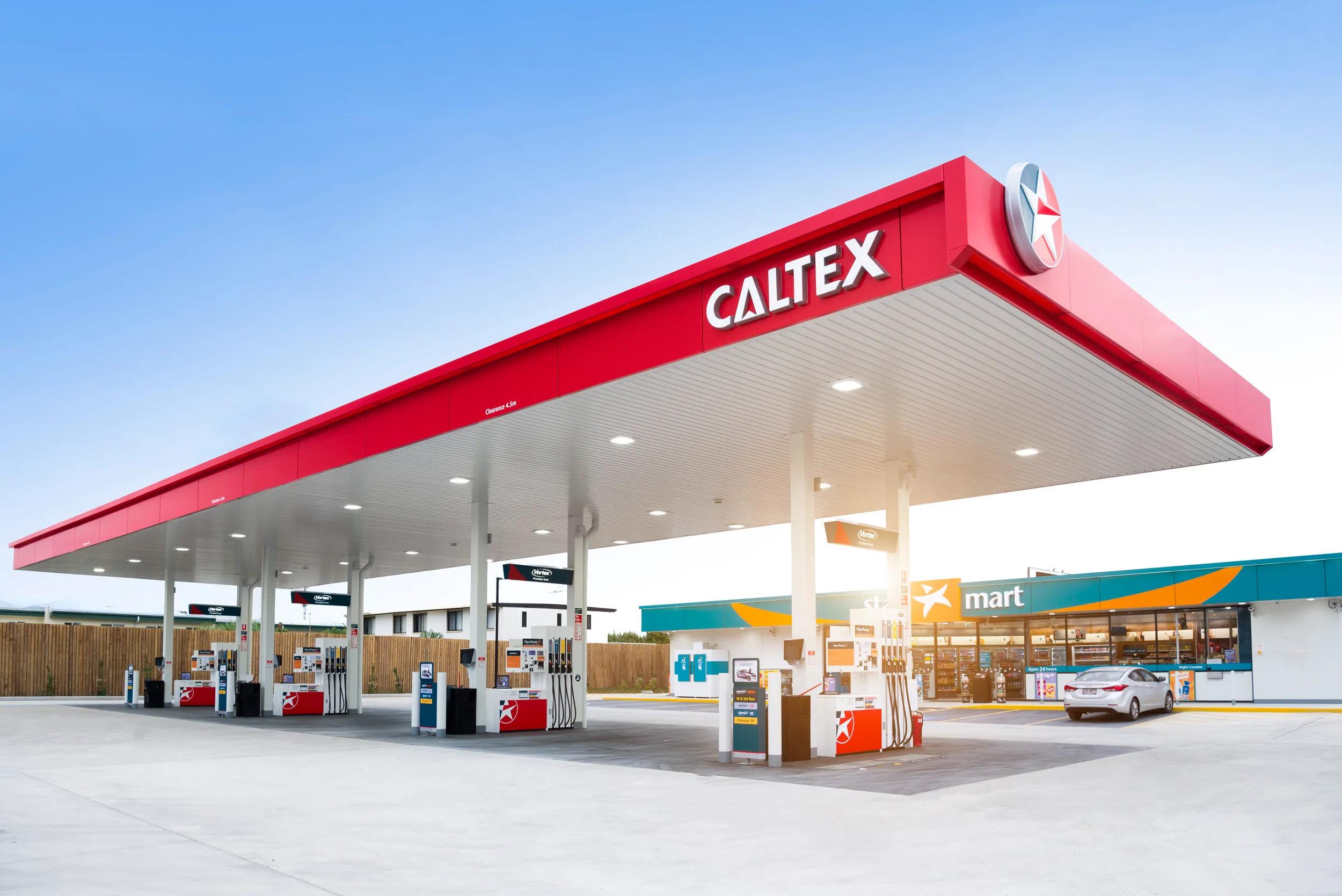 Completed Caltex service station forecourt and convenience store