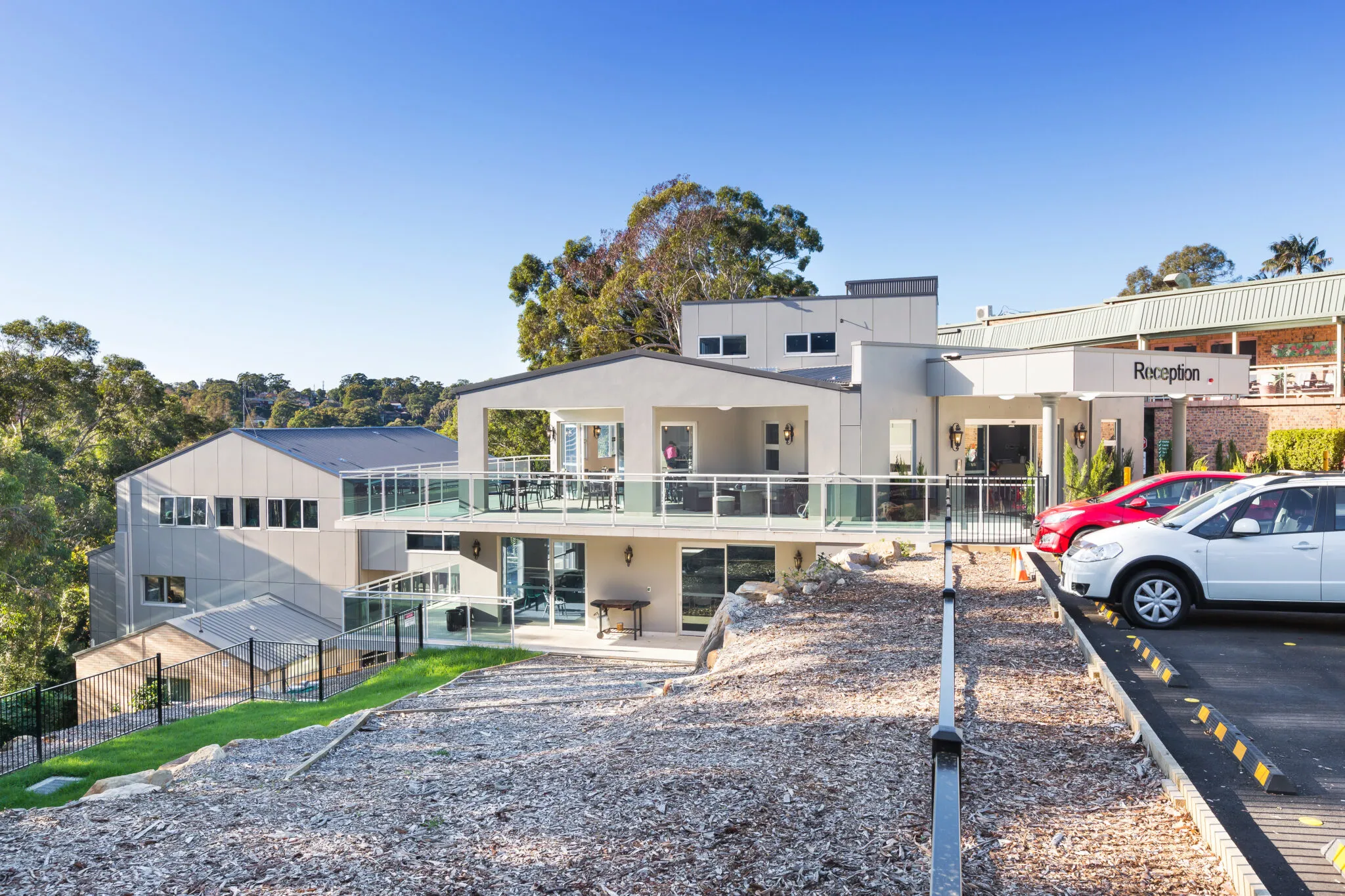 Completed multi-level aged care facility with accessible terraces